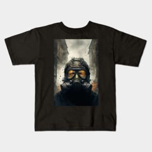 Man In Gas Mask Kids T-Shirt